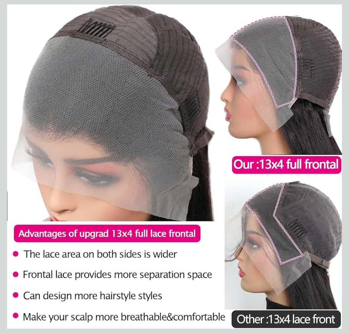 BINE LUXURY 210% Density Curly Lace Frontal Wigs Human Hair 13x4 Full Frontal Lace Wig Virgin Curly Water Wave HD Transparent Full Lace Frontal Wig