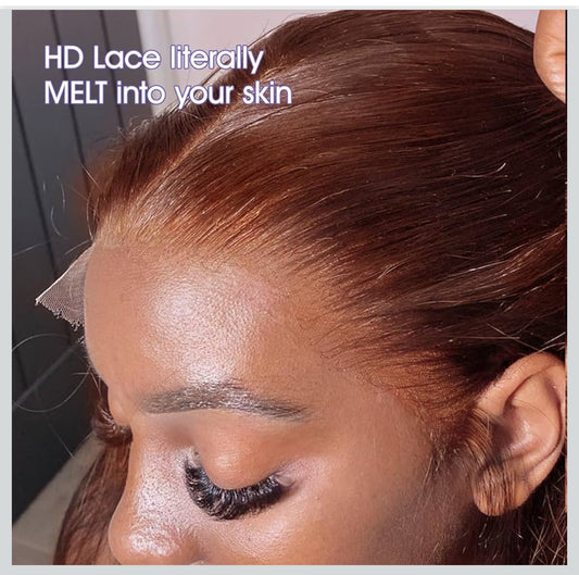 BINE LUXURY Brown Lace wig 13x6 Lace Front Wig Human Hair Body Wave HD Transparent Lace Wig Pre Plucked Brazilian Virgin Human Hair