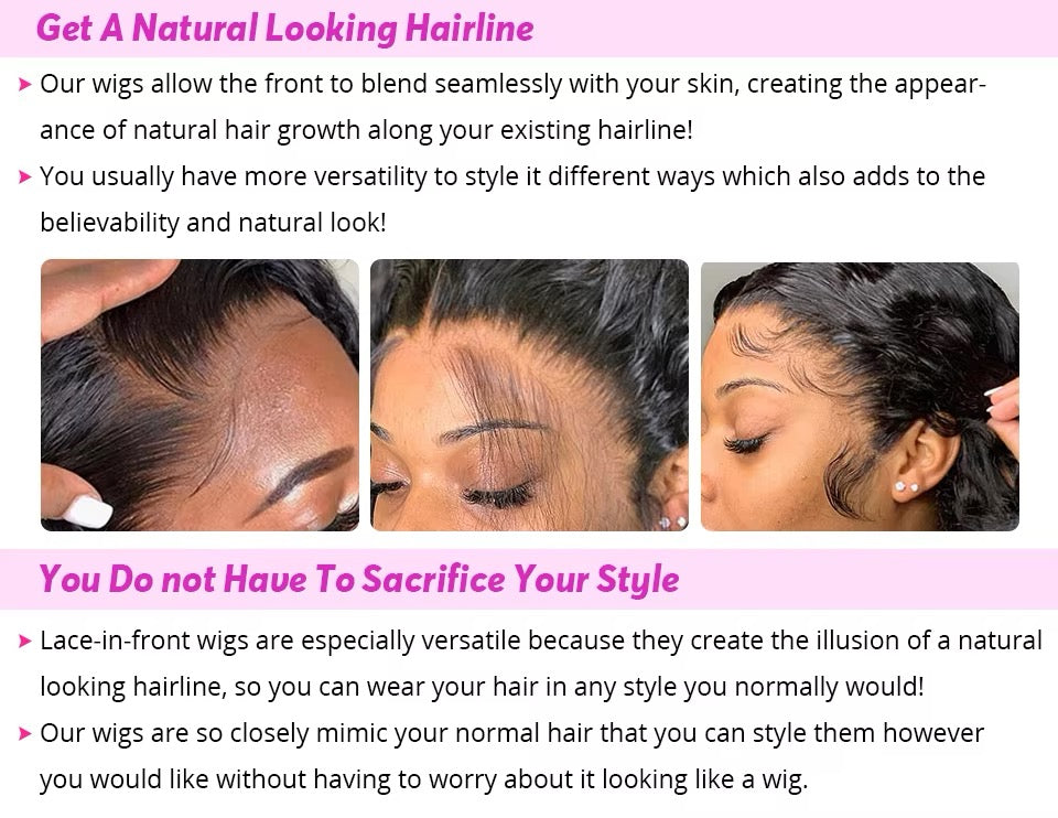 BINE LUXURY HD Lace 13x6 (Straight) full frontal HD Lace Raw Hair Wig Human Hair 200 Density