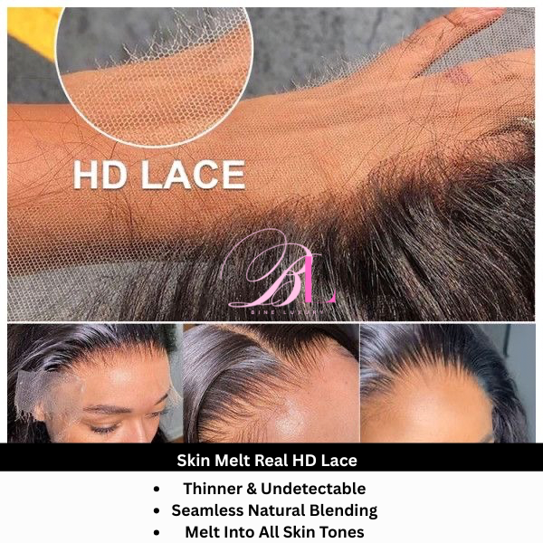 BINE LUXURY HD Lace 13x6 (Body Wave) full frontal HD Lace Raw Hair  Wig Human Hair 180 Density