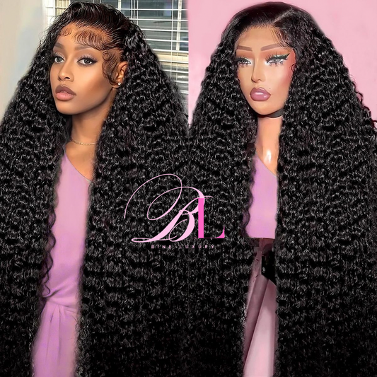 BINE LUXURY HD Lace 13x6 (Kinky Curly) full frontal HD Lace Raw Hair  Wig Human Hair 180 Density