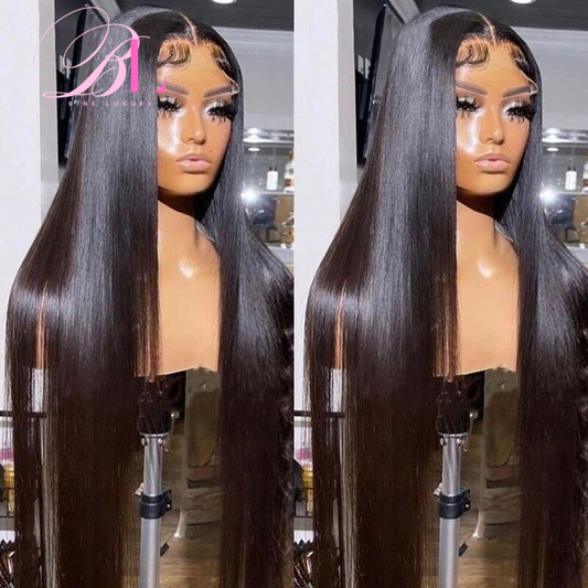 BINE LUXURY HD Lace 13x6 (Straight) full frontal HD Lace Raw Hair  Wig Human Hair 180 Density